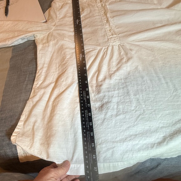 Eddie Bauer White Three-quarter Length Sleeve Relaxed Button Up Cotton Tunic L - Picture 5 of 8